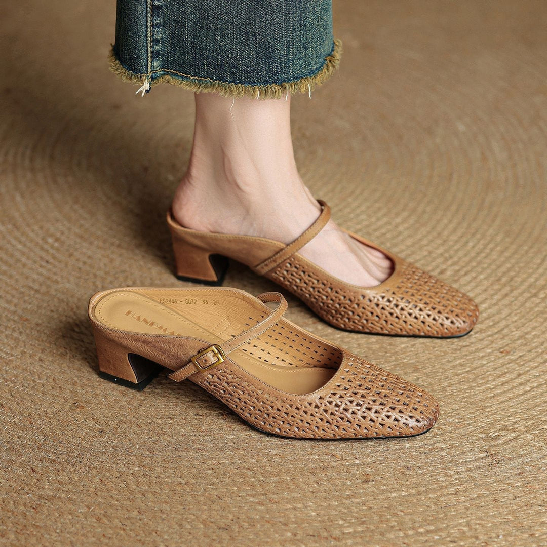 Arlen | Genuine Leather Mary Jane Mules