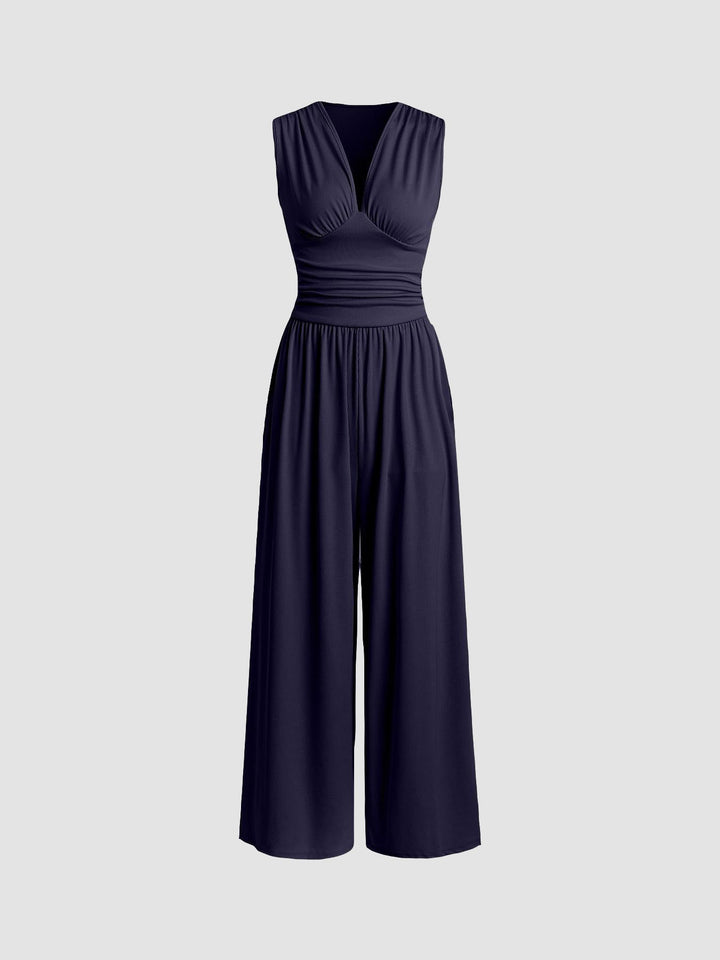 Charity | Women's Chic Sleeveless Wide-Leg Jumpsuit