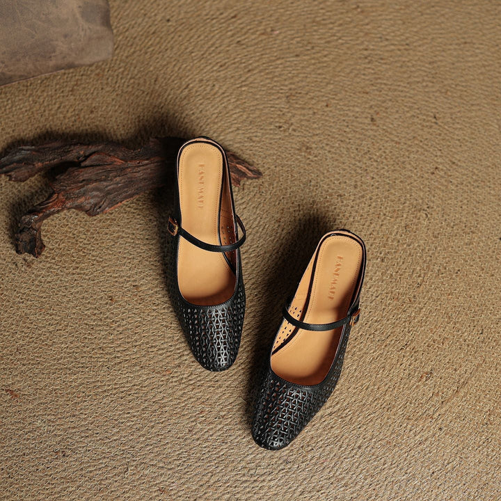 Arlen | Genuine Leather Mary Jane Mules