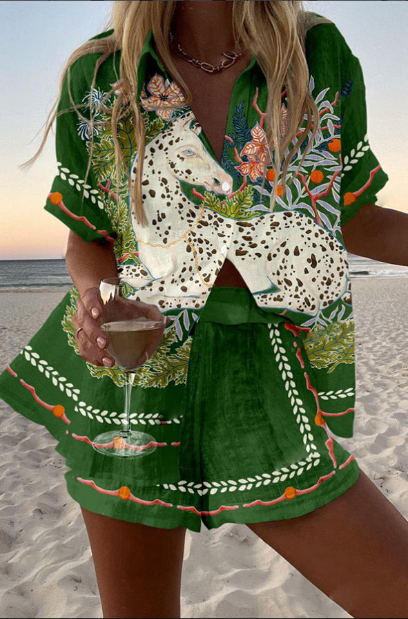 Céphira | Women's Short set with horse print