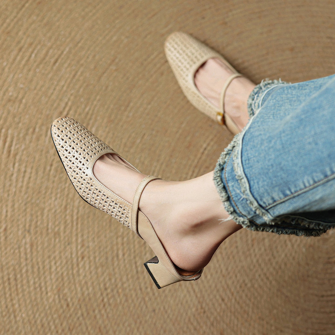 Arlen | Genuine Leather Mary Jane Mules