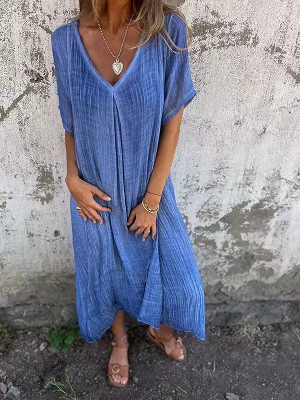 Amber | Women's Elegant V-Neck Midi Dress