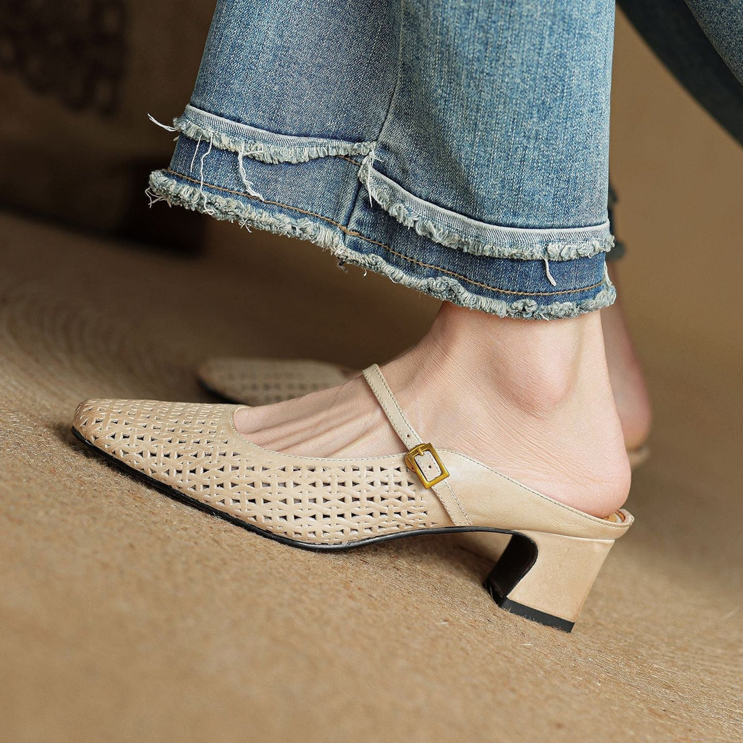 Arlen | Genuine Leather Mary Jane Mules