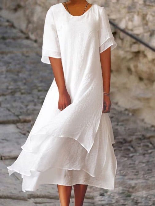 Hermine | Women's Elegant Layered Midi Dress