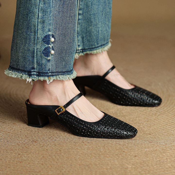 Arlen | Genuine Leather Mary Jane Mules