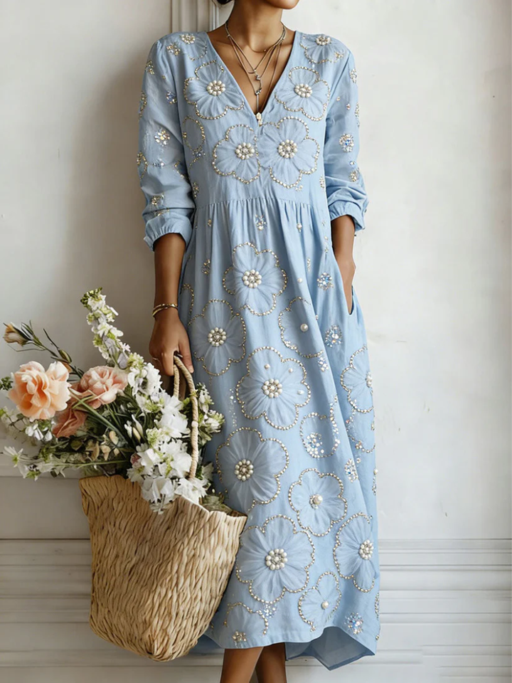 Beverly | Women's Floral Pattern Midi Dress
