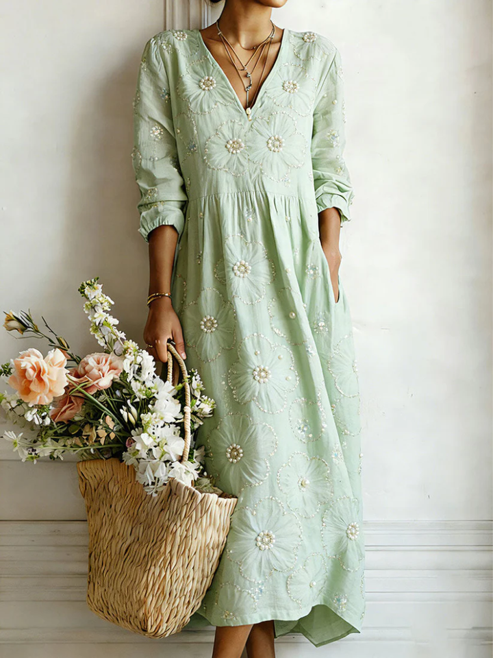 Beverly | Women's Floral Pattern Midi Dress