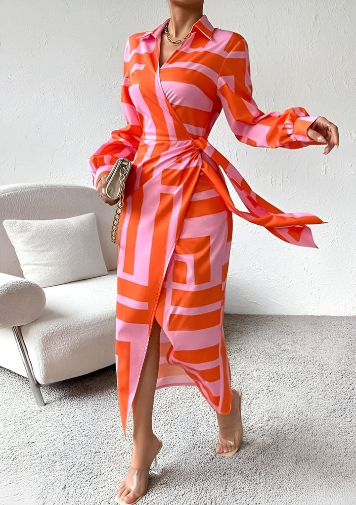 Amalia | Women's Timeless Printed Wrap Maxi Dress