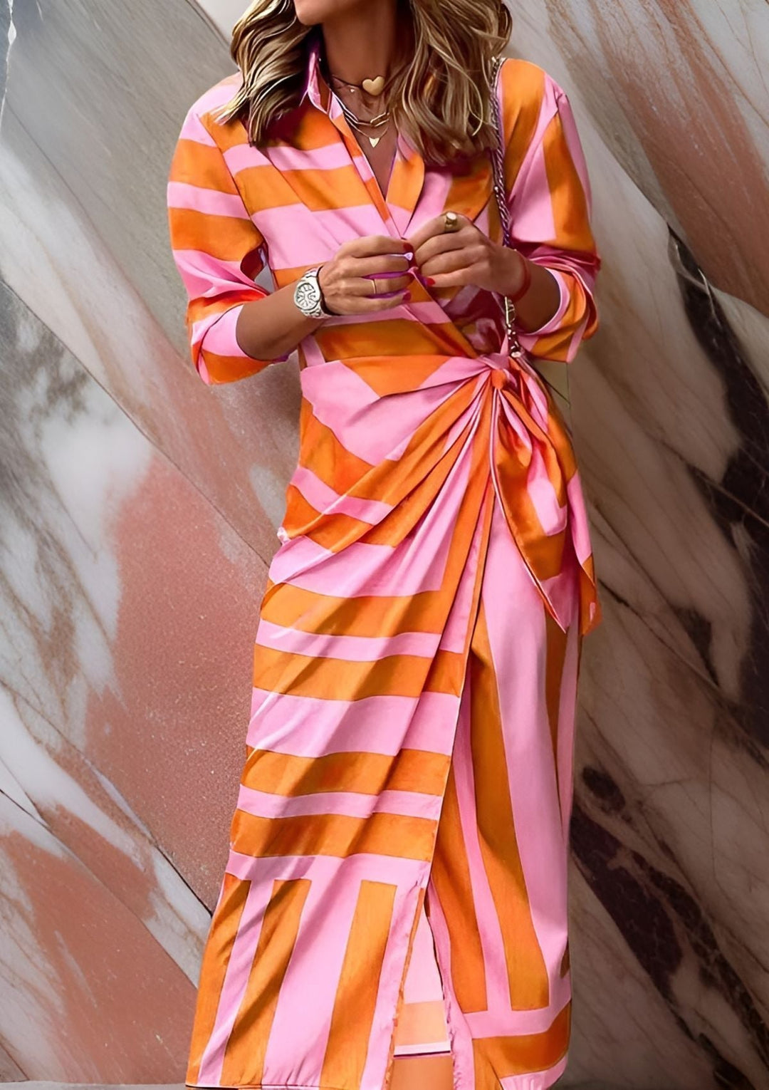 Amalia | Women's Timeless Printed Wrap Maxi Dress