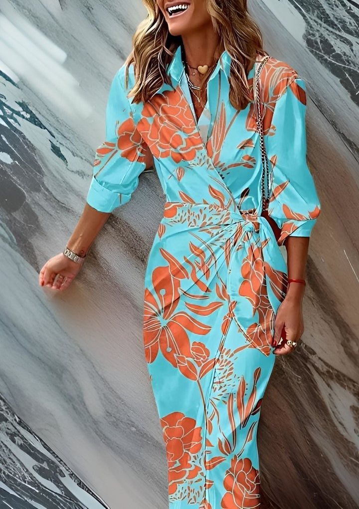 Amalia | Women's Timeless Printed Wrap Maxi Dress
