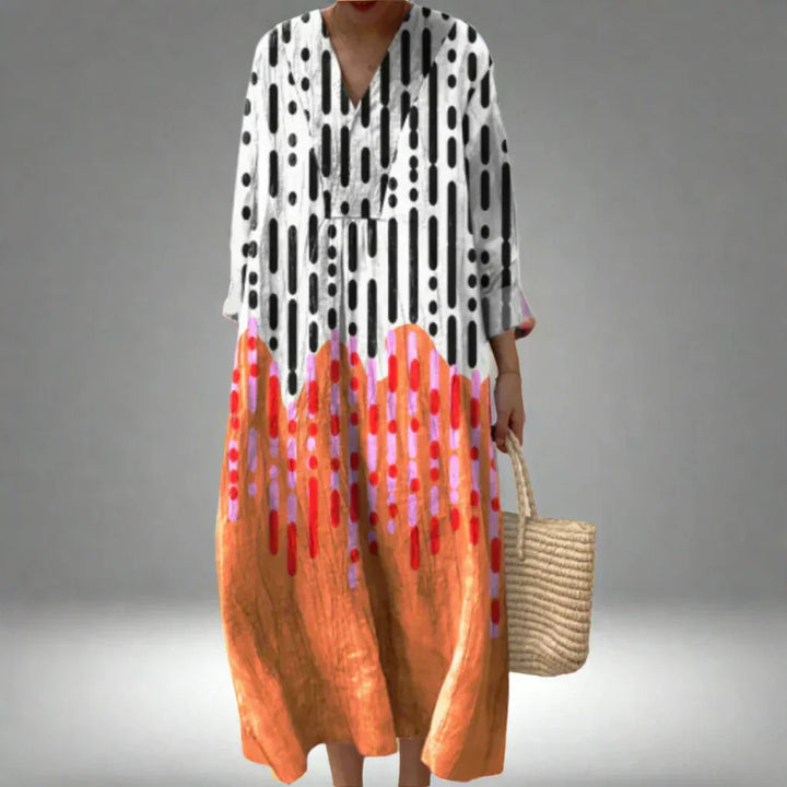 Lily | Women's Relaxed Geometric Tunic Midi Dress