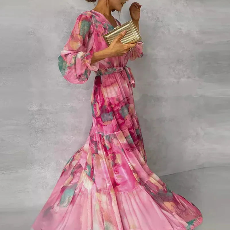 Grace | Women's Elegant Floral Handmade Maxi Dress