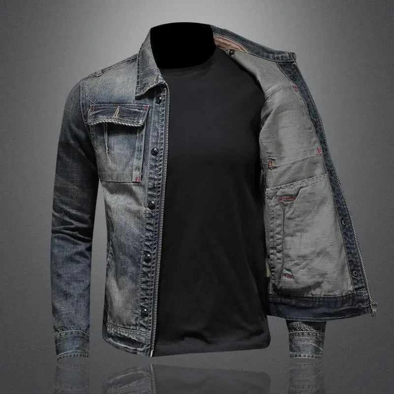 Francesco | Men's Vintage-Inspired Denim Jacket with Pockets