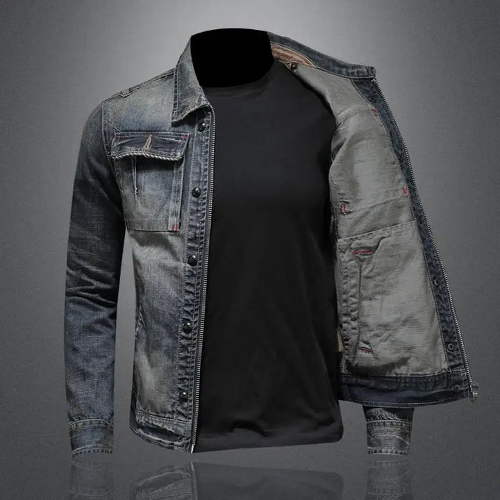 Francesco | Men's Vintage-Inspired Denim Jacket with Pockets