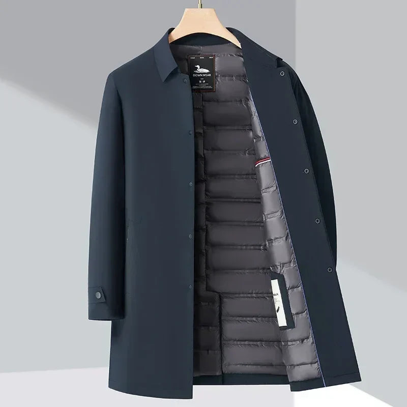 André | Men's Burke Down Trench Coat with 3/4 Sleeve