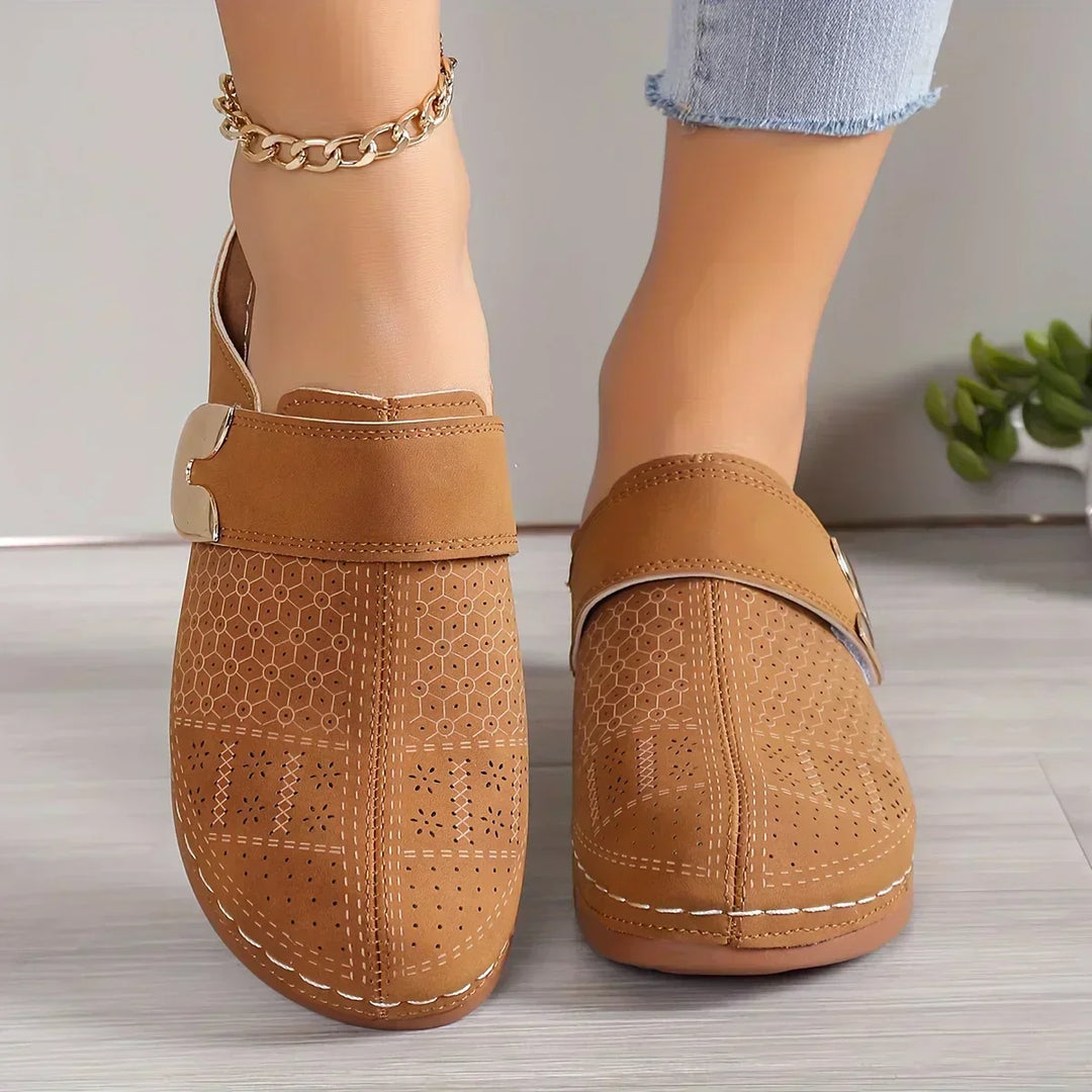 Women's Cushioned Open-Toe Caprielle Chic Shock-Absorbing Heeled Sandals