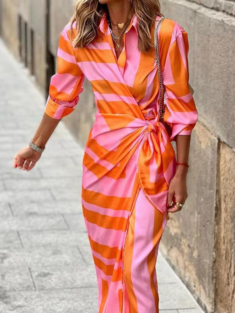 Elvina | Women's Printed Wrap Midi Dress