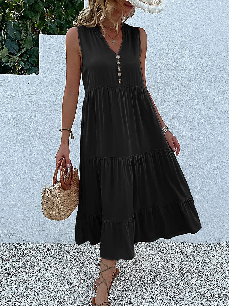 Abigail | Women's Relaxed Elegant Summer Midi Dress