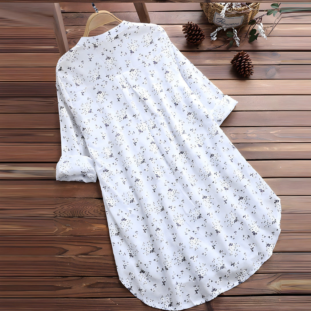Anne | Women's Longline Relaxed Timeless Floral Shirt