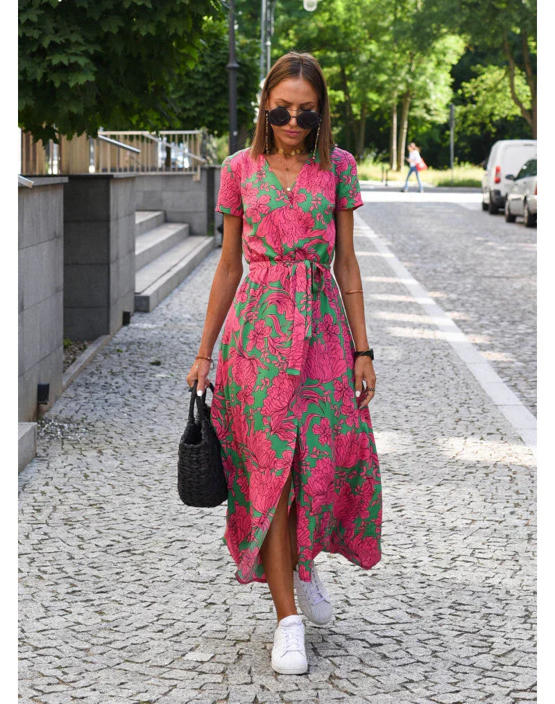 Suzanne | Women's Elegant Midi dress with V-neck