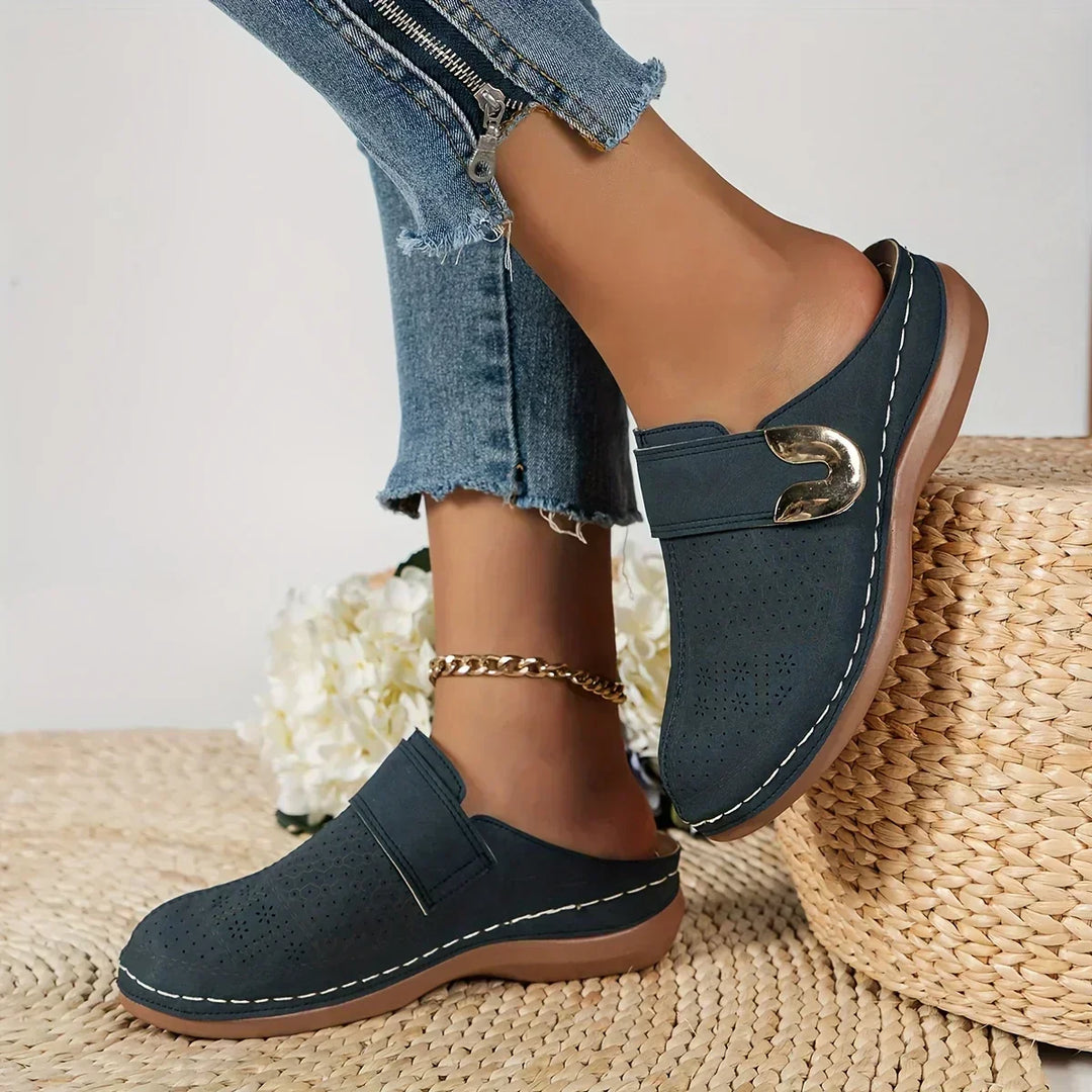 Women's Cushioned Open-Toe Caprielle Chic Shock-Absorbing Heeled Sandals