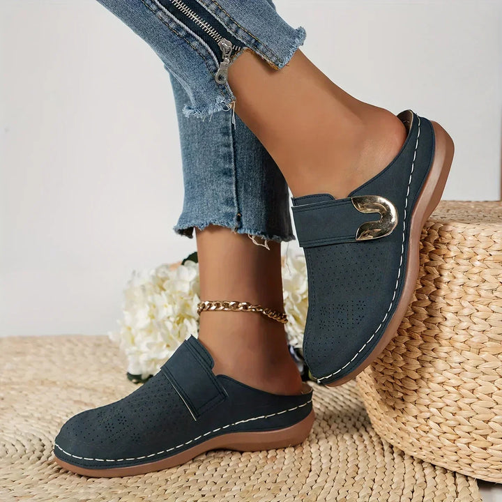 Women's Cushioned Open-Toe Caprielle Chic Shock-Absorbing Heeled Sandals