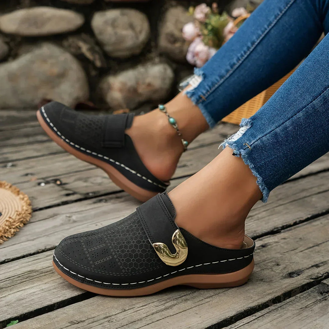 Women's Cushioned Open-Toe Caprielle Chic Shock-Absorbing Heeled Sandals