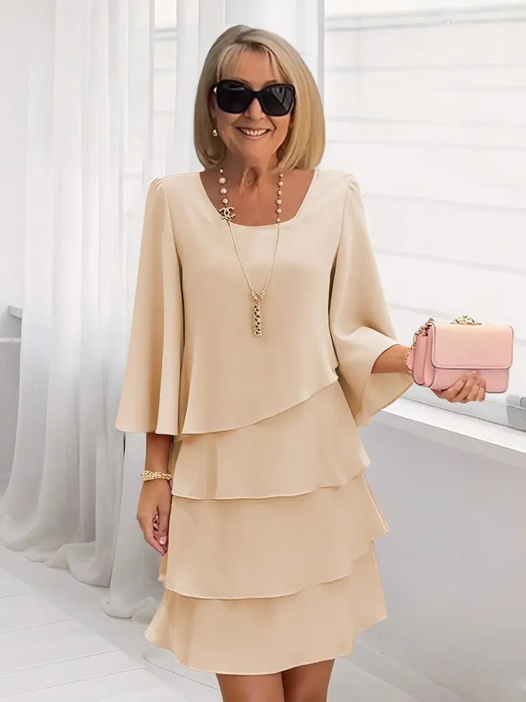 Catherine | Women's Elegant Comfort Ruffle Mini Dress
