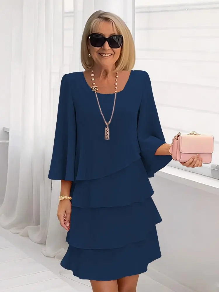 Catherine | Women's Elegant Comfort Ruffle Mini Dress