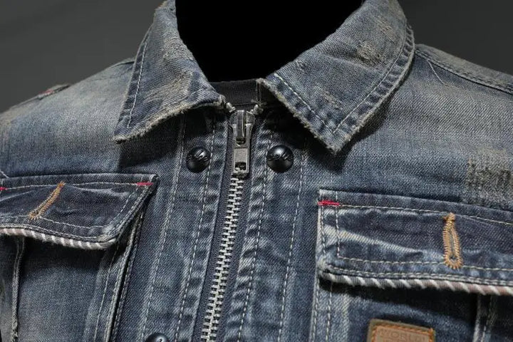 Francesco | Men's Vintage-Inspired Denim Jacket with Pockets