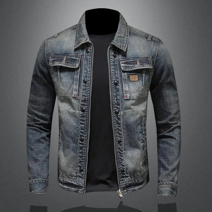 Francesco | Men's Vintage-Inspired Denim Jacket with Pockets
