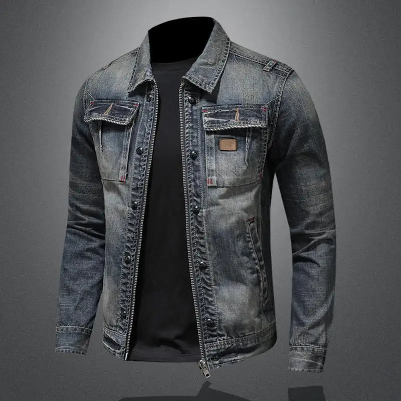 Francesco | Men's Vintage-Inspired Denim Jacket with Pockets