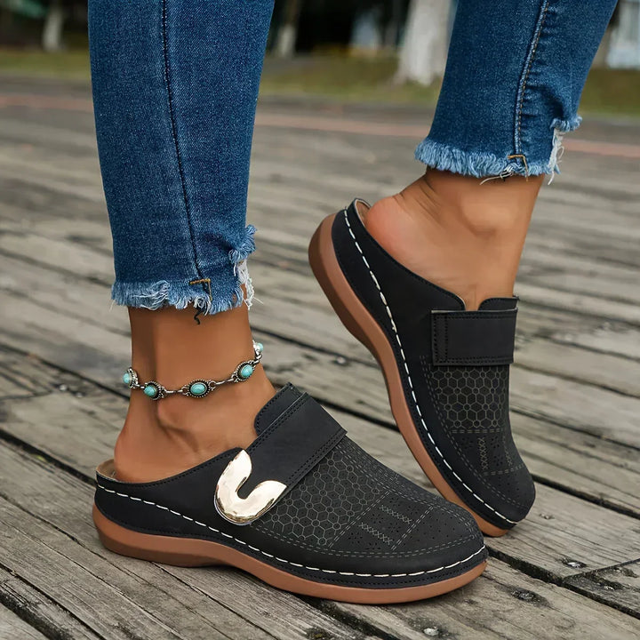 Women's Cushioned Open-Toe Caprielle Chic Shock-Absorbing Heeled Sandals