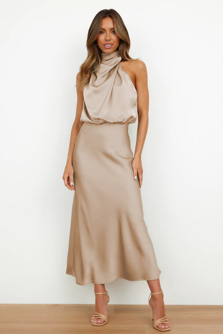 Carlina | Women's Long Maxi Dress with Halterneck