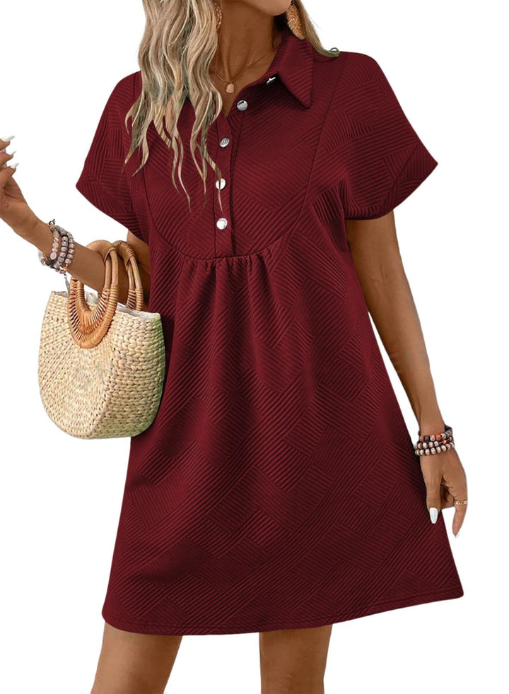 Amber | Women's Chic Midi Dress with Batwing Sleeves and Stylish Collar