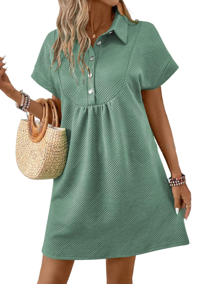 Amber | Women's Chic Midi Dress with Batwing Sleeves and Stylish Collar