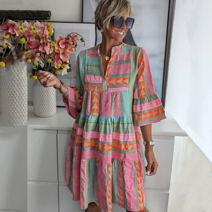 Ava | Women's Chic V-Neck Hemp Summer Dress