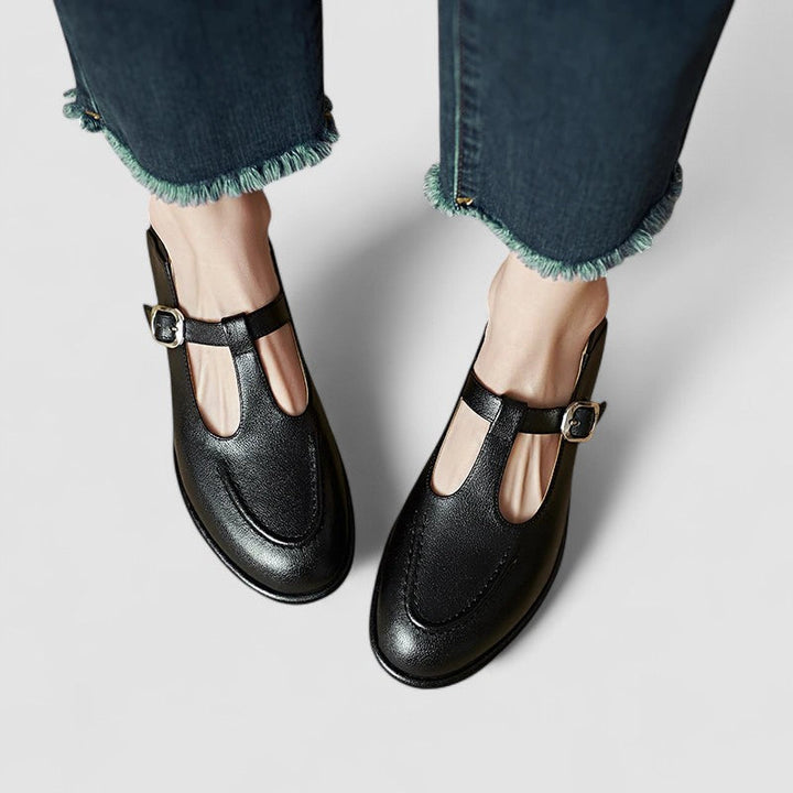 Ariyzzah | Women's Cushioned Buckle Orthopedic Mary Jane Low Heel Shoes