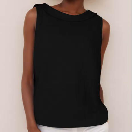 Maria | Women's Longline Stylish Sleeveless Top with Elegant Roll Collar
