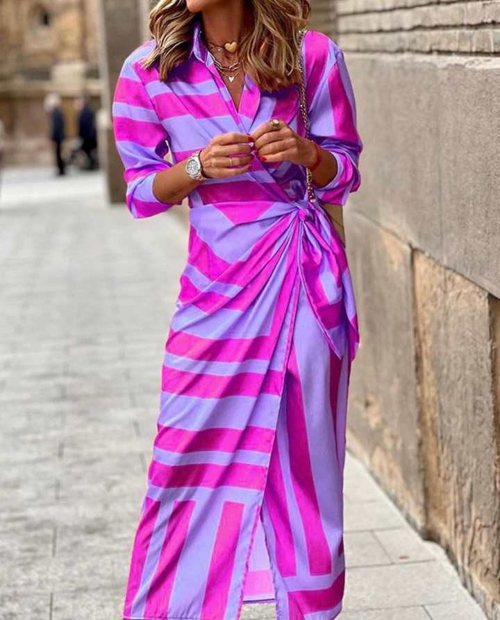 Elvina | Women's Printed Wrap Midi Dress