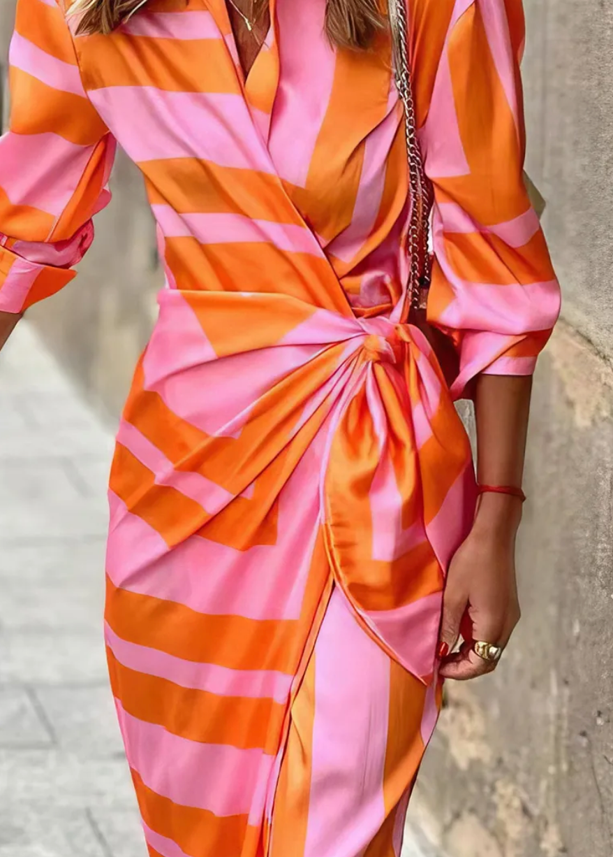 Elvina | Women's Printed Wrap Midi Dress