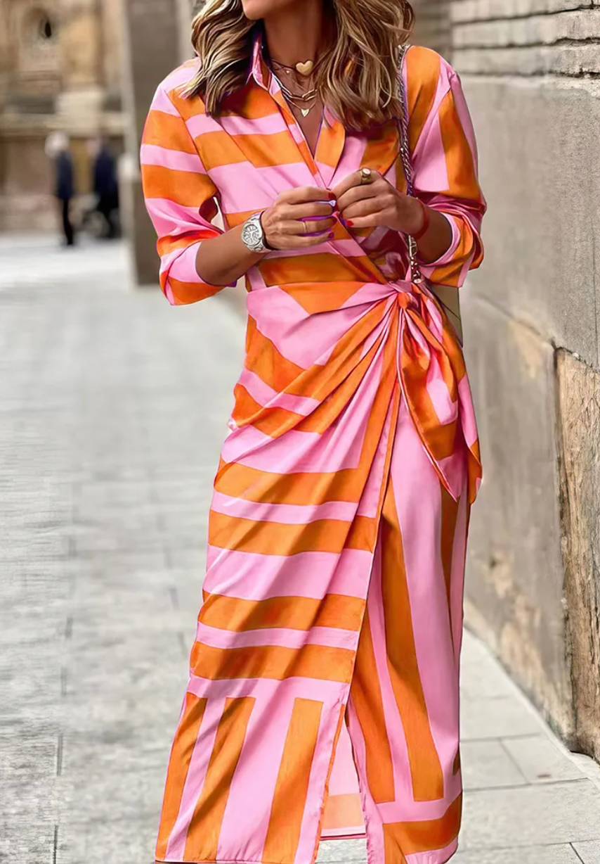 Elvina | Women's Printed Wrap Midi Dress
