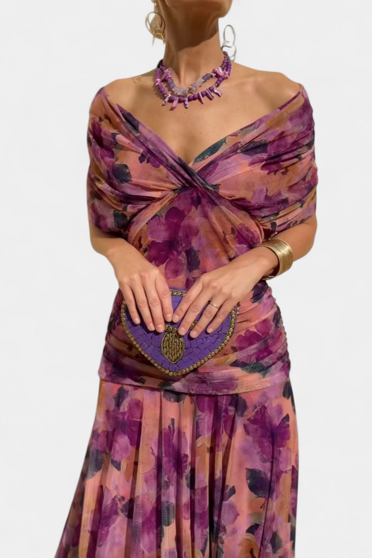 Alondra | Women's V-Neck Long Floral Maxi Dress