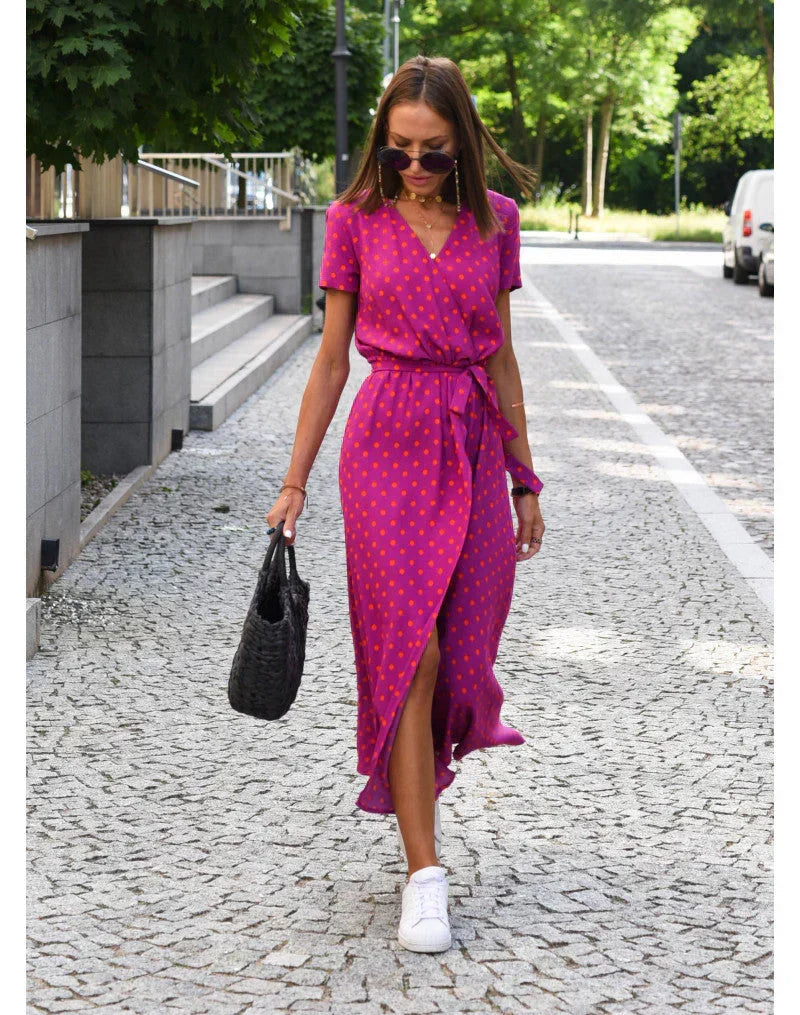Suzanne | Women's Elegant Midi dress with V-neck