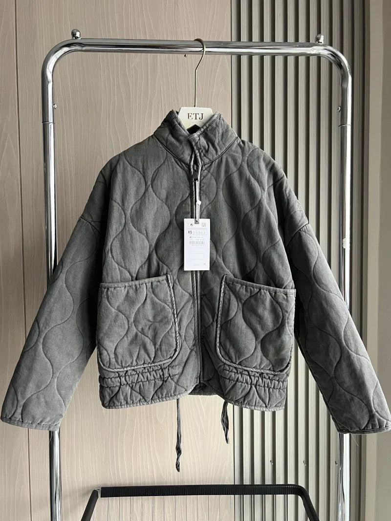 Zara | Women's Vintage Quilted Jacket with Pockets