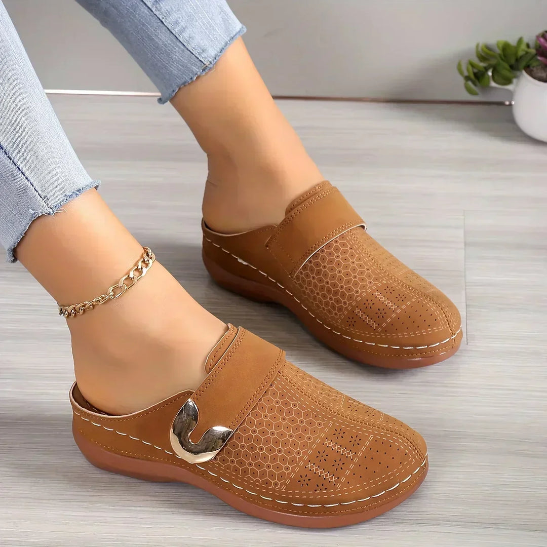 Women's Cushioned Open-Toe Caprielle Chic Shock-Absorbing Heeled Sandals