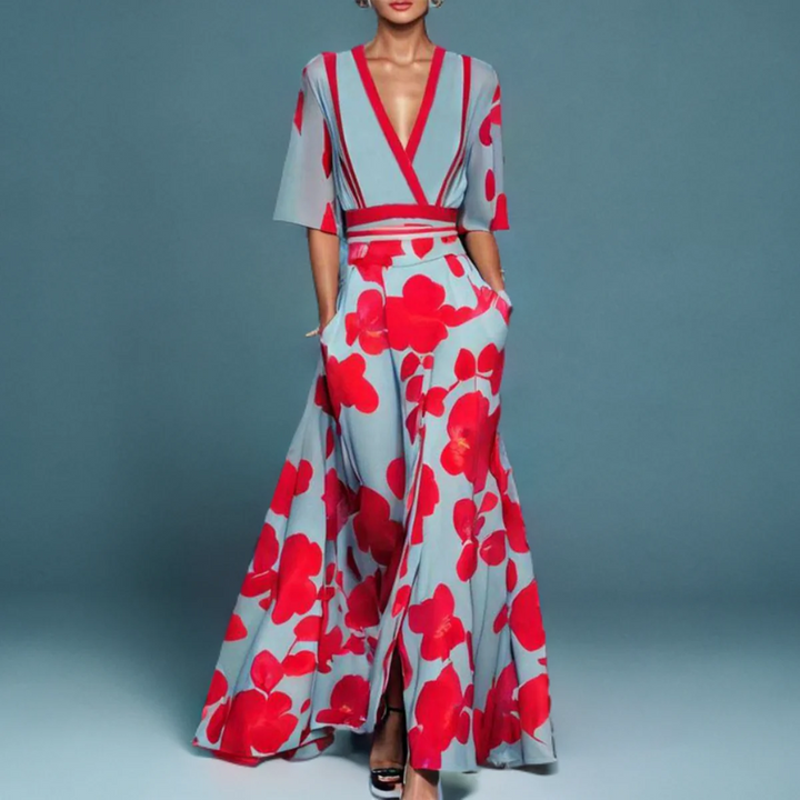 Amara | Women's Timeless Floral Maxi Dress with Pockets