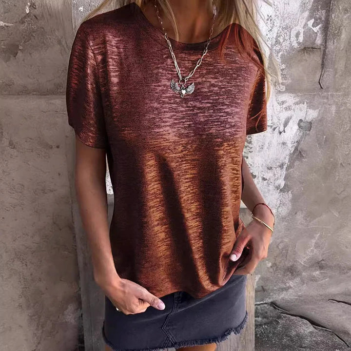 Women's Longline Alicia Shimmering Metallic Top