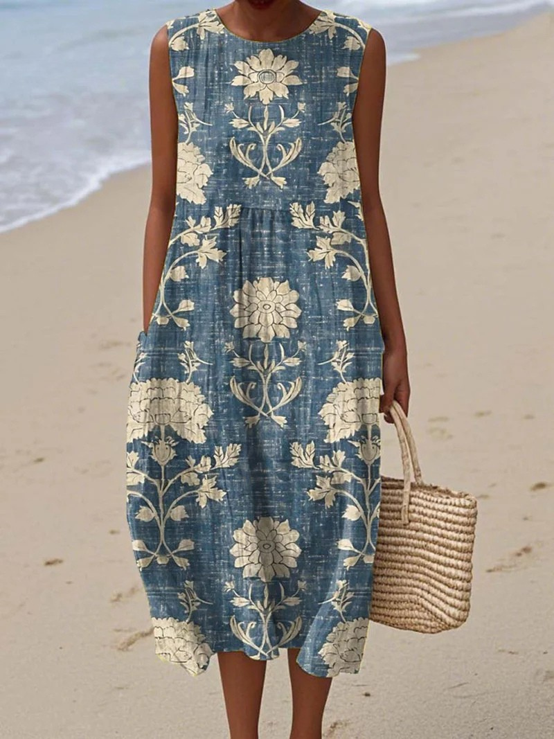 Women's Artistic Beach Midi Dress