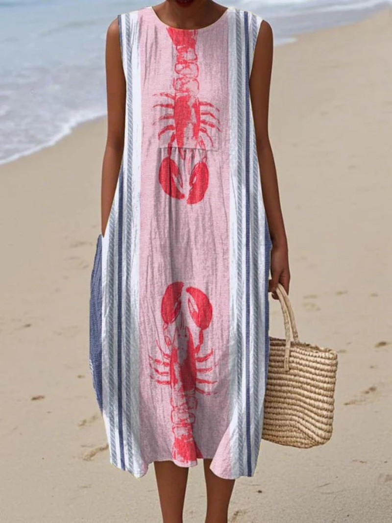 Women's Artistic Beach Midi Dress